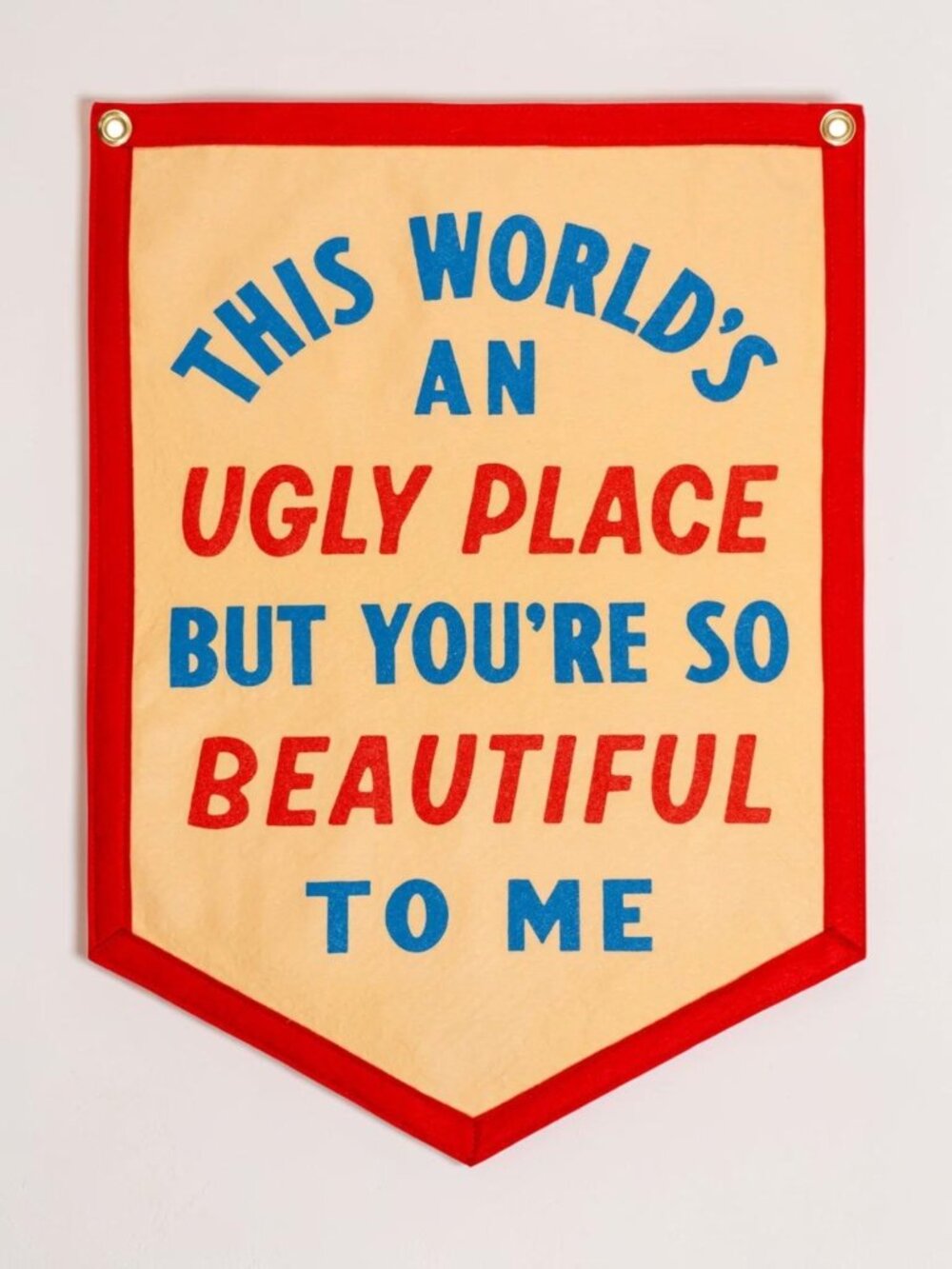 Oxford Pennant Camp Flag "This World's an Ugly Place..." NWT
